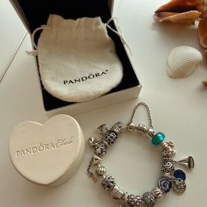 Pandora Women's Silver Moments Charm Bracelet  size 7.5”